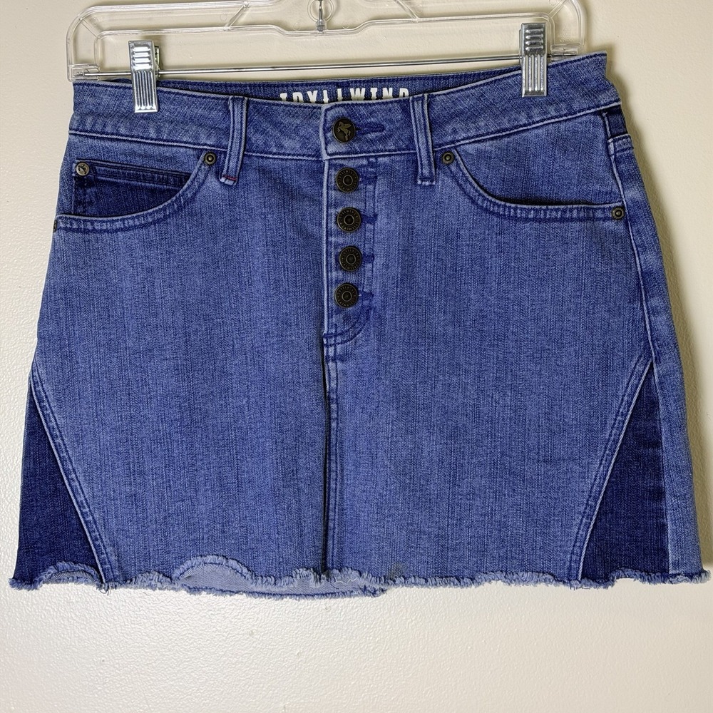 Idyllwind Miranda Lambert Blue Denim Patch Mini Skirt Size L Western Concert